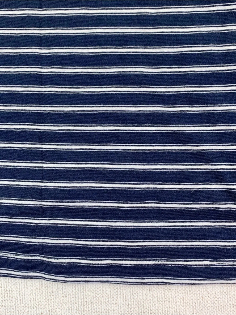 J Crew New vintage jersey relaxed V-neck T-shirt in stripe short sleeve navy